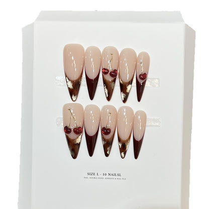 Artistic Floral Design Stiletto Press-On Nail Set Acalora