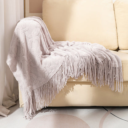 Decorative Fringe Throw Blanket