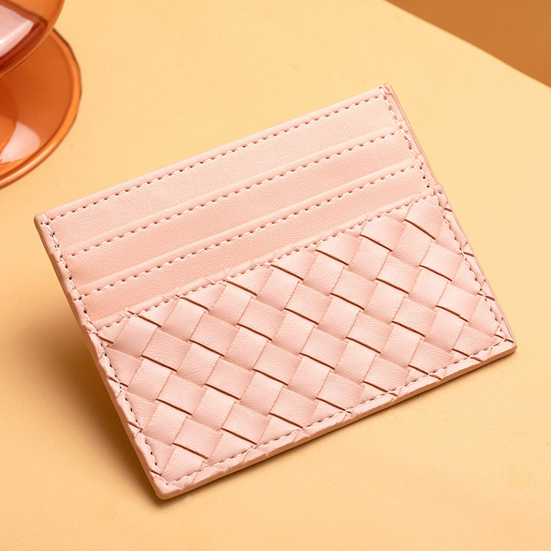 Woven Leather Card Holder Acalora