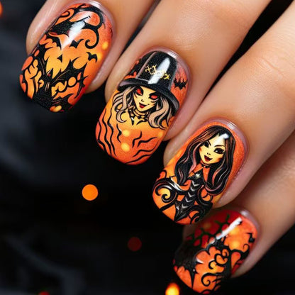 Halloween-Inspired Artistic Nail Art Acalora