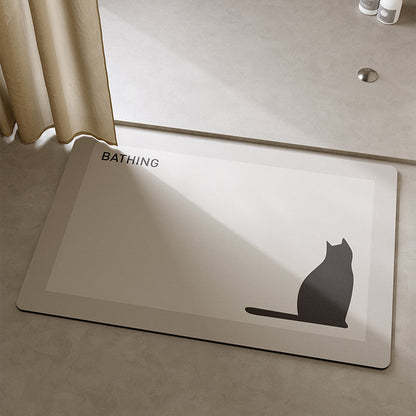 Playful Cat-Themed Bath Mat