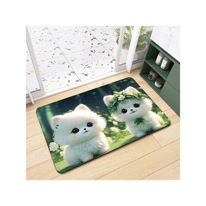 Adorable Pomeranian-Themed Bath Rug