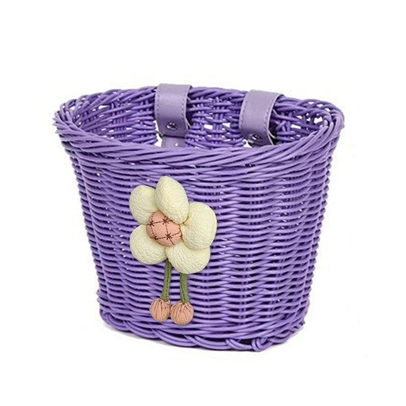 Floral-Embellished Bicycle Basket Bowlift