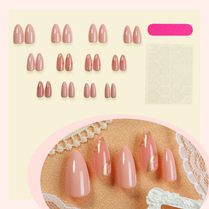 Premium Press-On Nail Set with Floral Accents Acalora