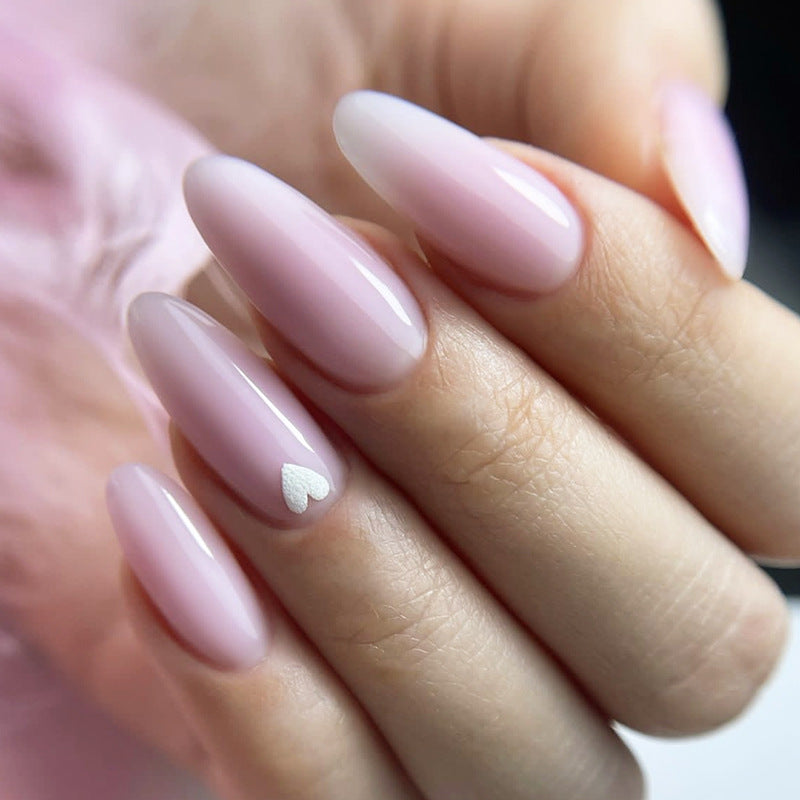 Elegant Press-On Nail Set with Heart Embellishments Acalora