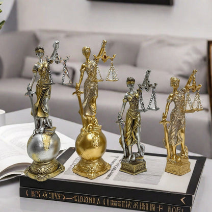 Elegant statue of Justitia in artistic details Acalora
