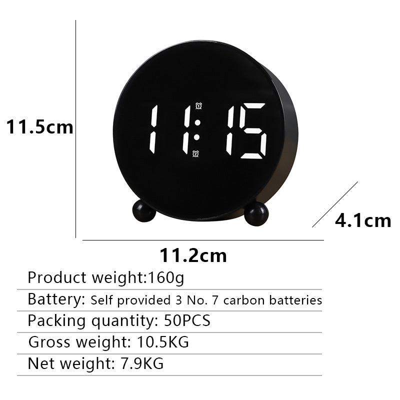 Digital Alarm Clock with Large LED Display and Temperature Display