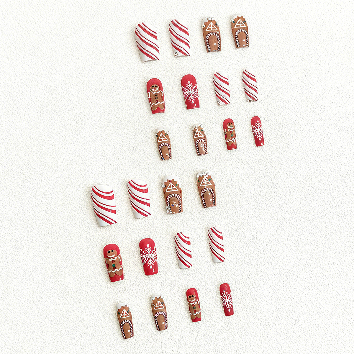 Acrylic nail set for the winter season with original Christmas motifs Acalora
