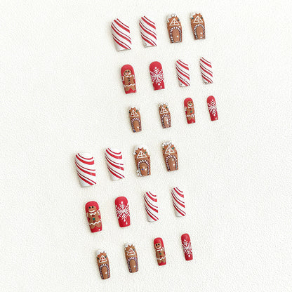 Acrylic nail set for the winter season with original Christmas motifs Acalora