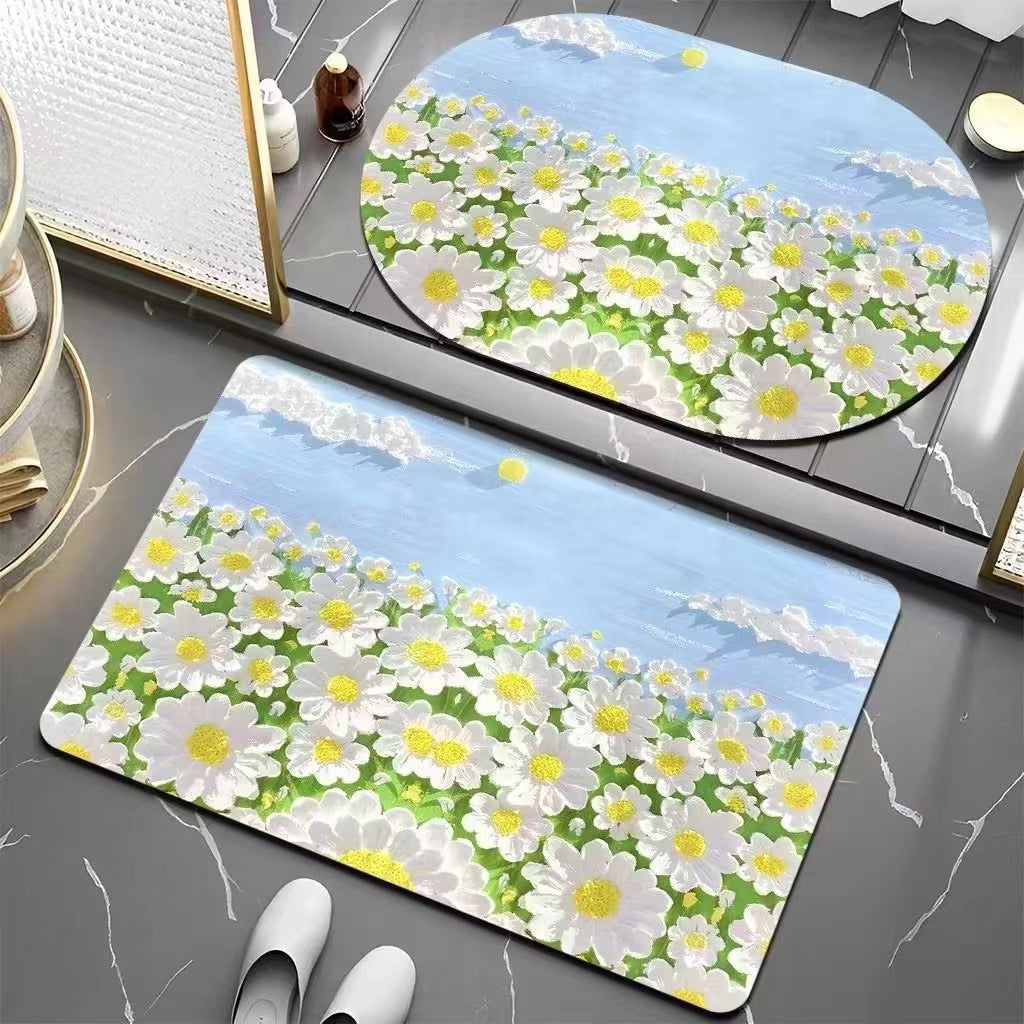 Floral Patterned Bath Mat