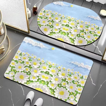 Floral Patterned Bath Mat