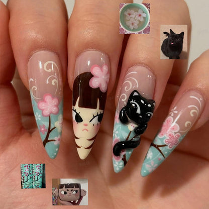 Artistic Press-On Nail Art Design Set Acalora