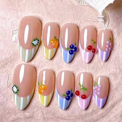 Decorative Fruit-Themed Press-On Nails Acalora