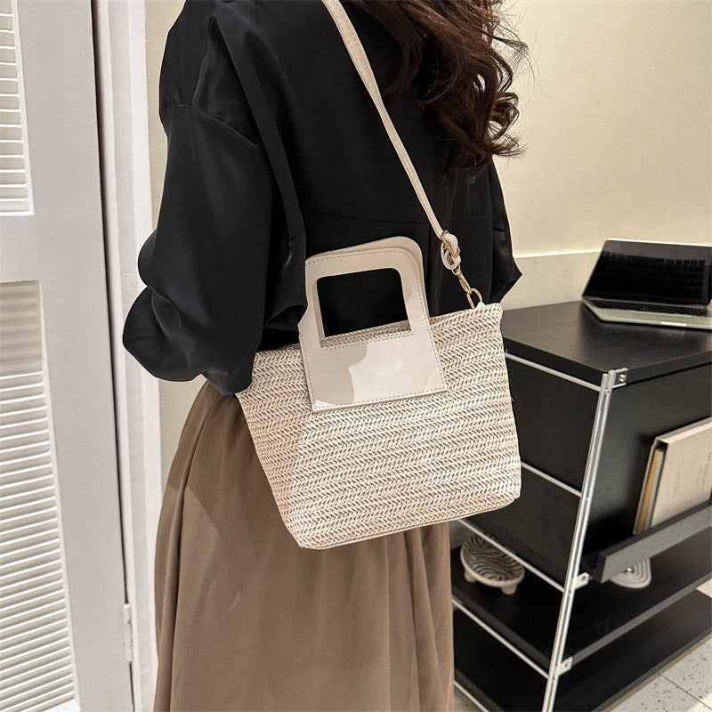 Modern Textured Woven Handheld Bag Acalora