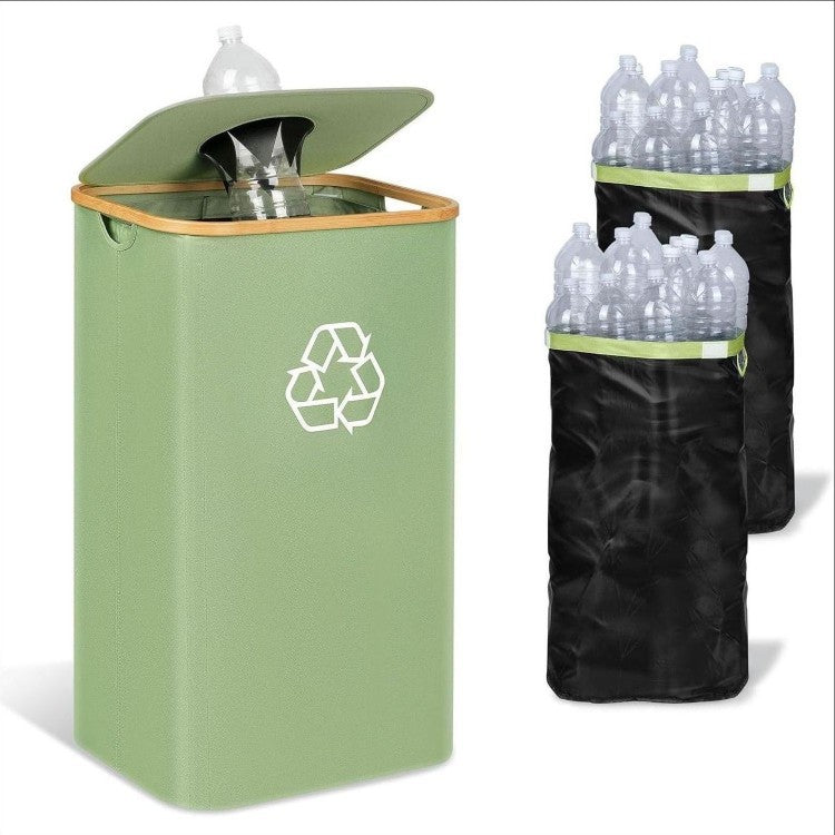 Elegant recycling bin with removable lid and compartments Acalora