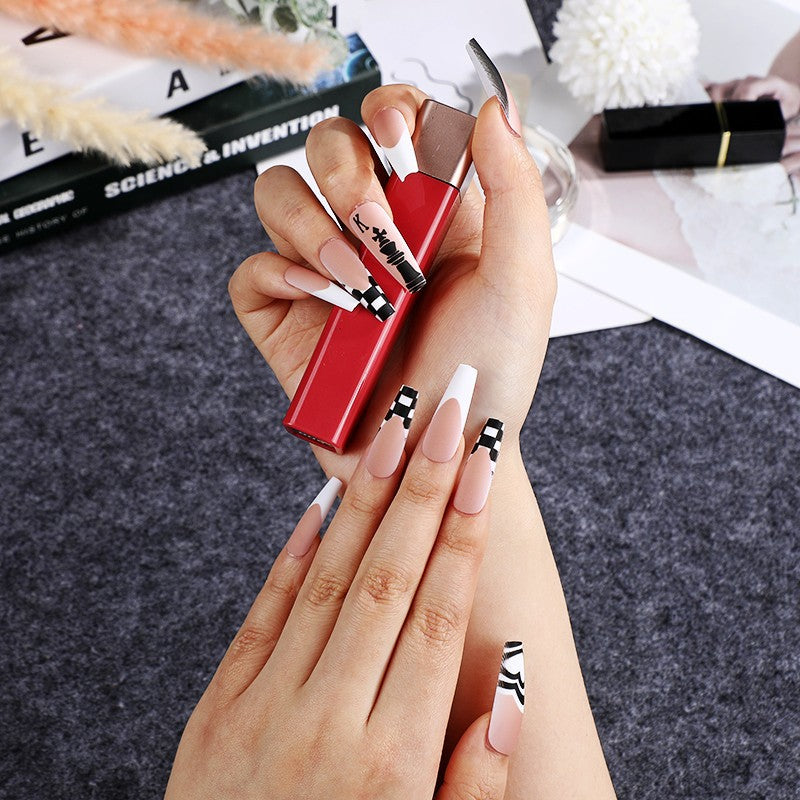 Art Nail Set with Creative Chess Designs Acalora