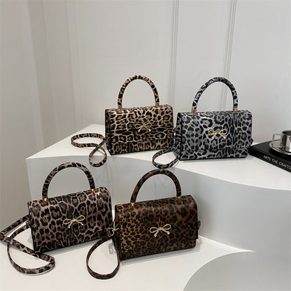 Stylish Animal Print Top Handle Handbag Acalora