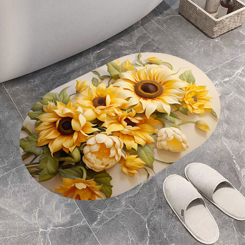 Floral Print Bath Mat