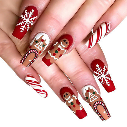 Acrylic nail set for the winter season with original Christmas motifs Acalora