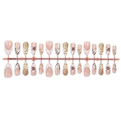 Elegant Floral Themed Press-On Nail Art Acalora