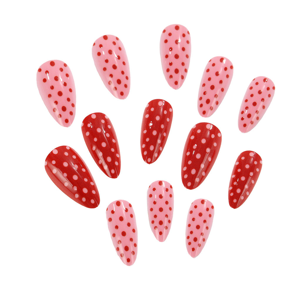 Artificial nails with trendy Polka Dot Design Acalora