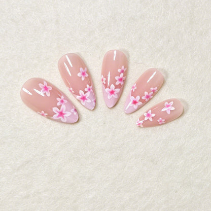 Floral Accent Stiletto Nail Art Set Acalora
