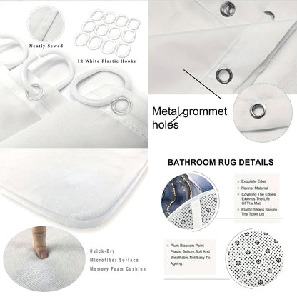 Digital Floral Theme Bathroom Décor Set