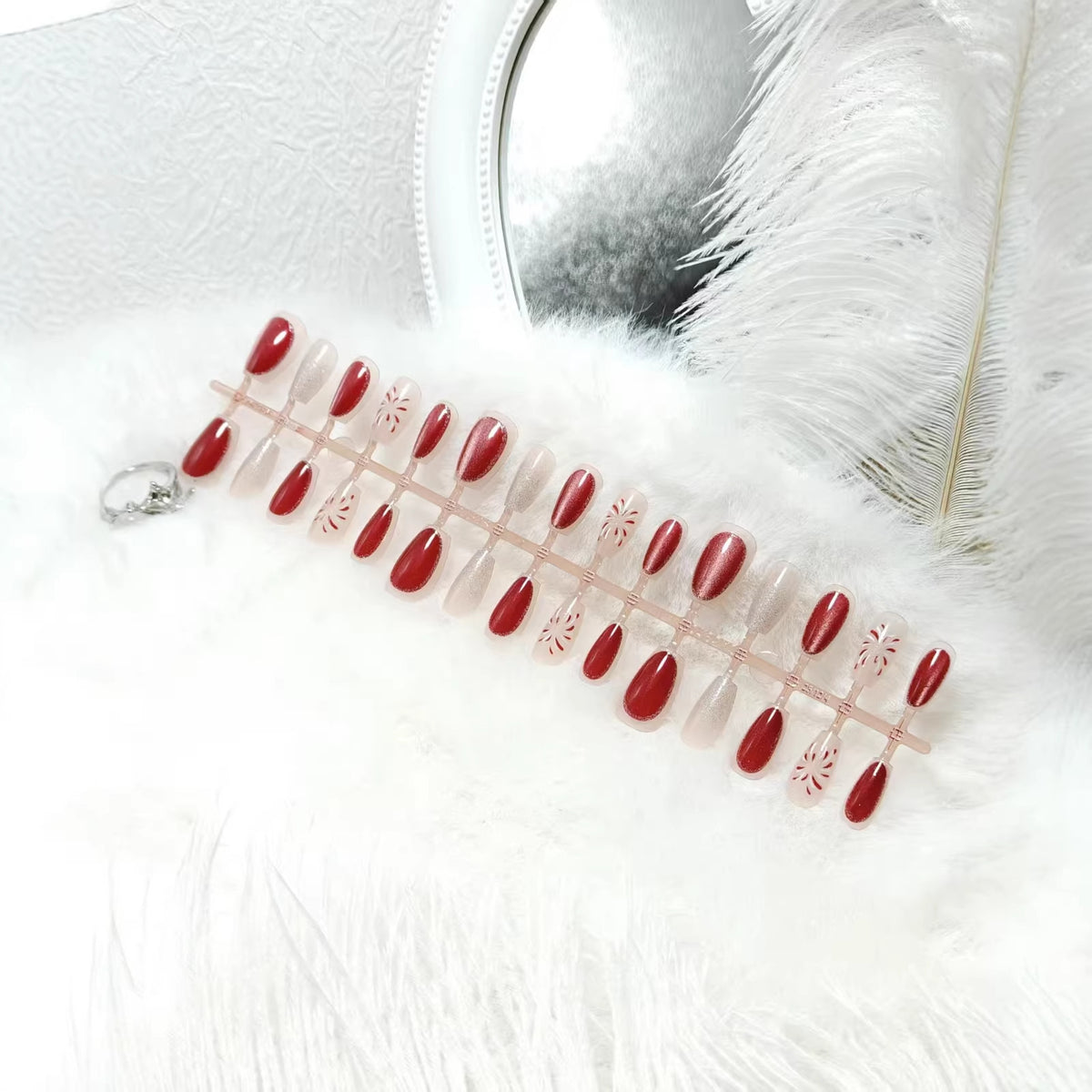 Luxury color shimmer faux nails Acalora