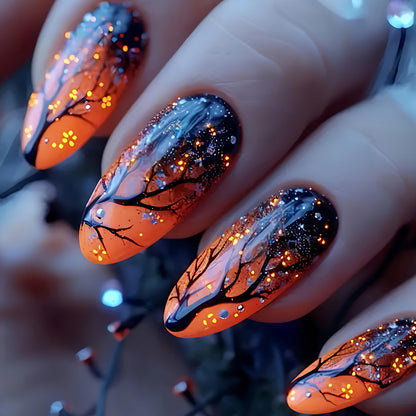Artistic Autumn Grove Nail Art Acalora
