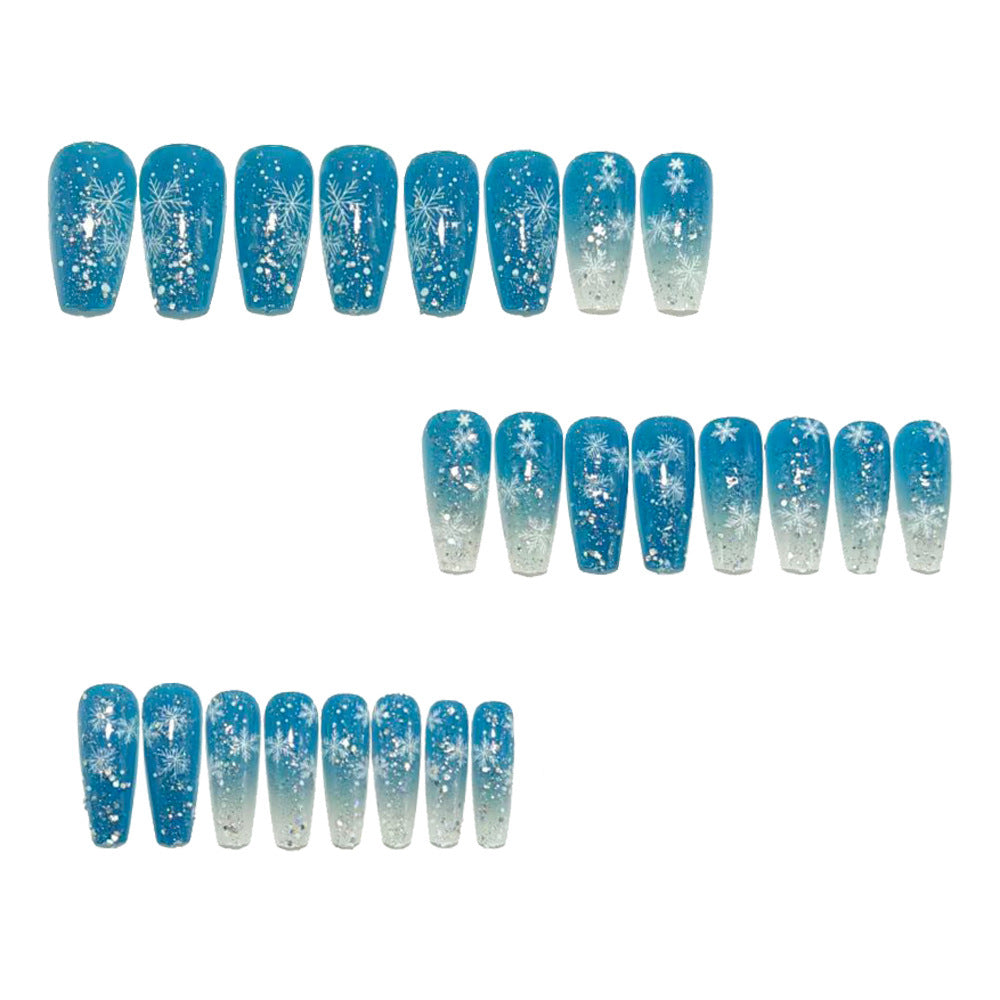 Artificial nails in winter snowflake design Acalora