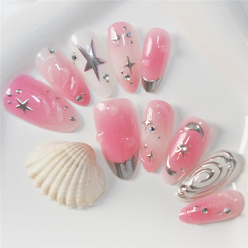 Decorative Star and Swirl Nail Art Acalora