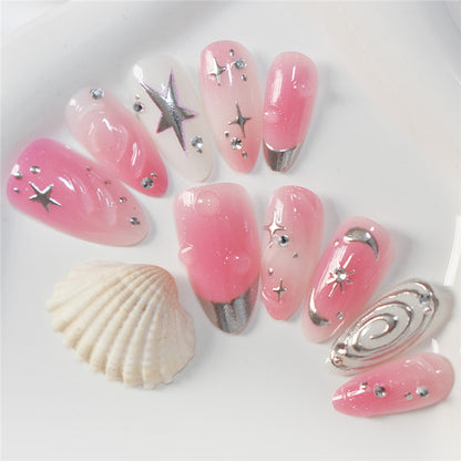 Decorative Star and Swirl Nail Art Acalora