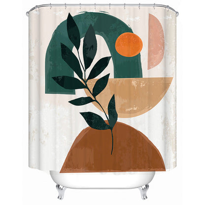 Abstract Botanical Print Shower Curtain