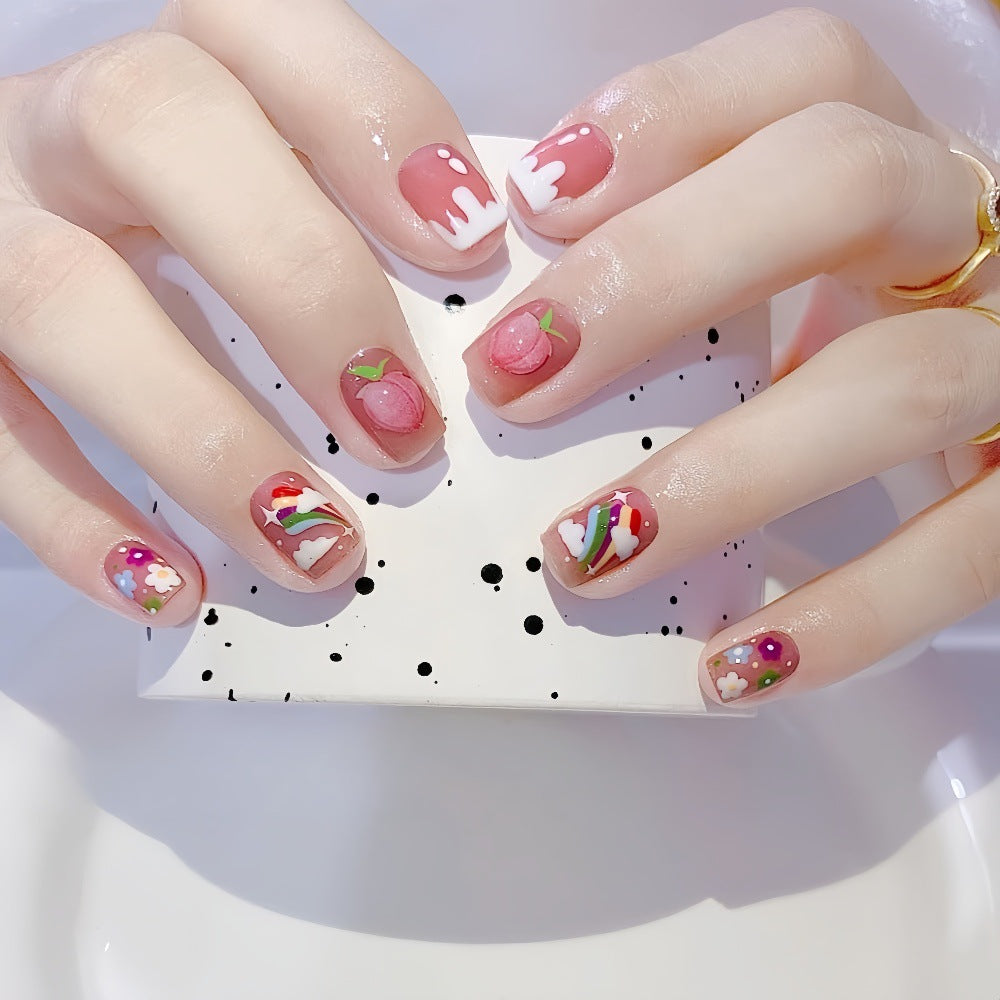 Artificial nails with cheerful flower designs Acalora