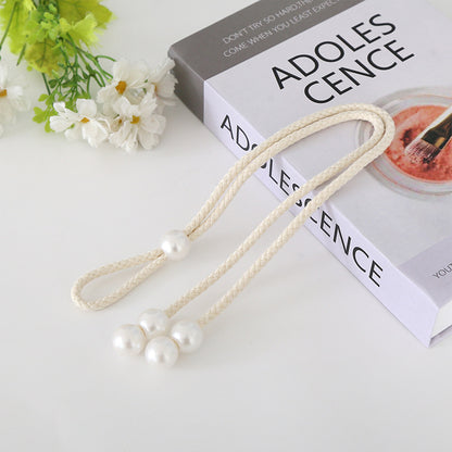 Elegant curtain tieback with pearl trim Acalora