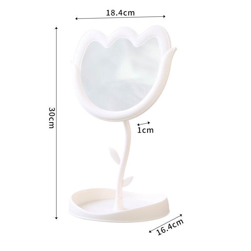 Floral-Themed Tabletop Vanity Mirror