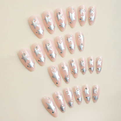 Decorative Press-On Nail Art Set with Star Designs Acalora