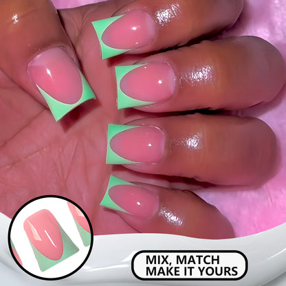 Stylish French Tip Press-On Nails with Customizable Design Acalora