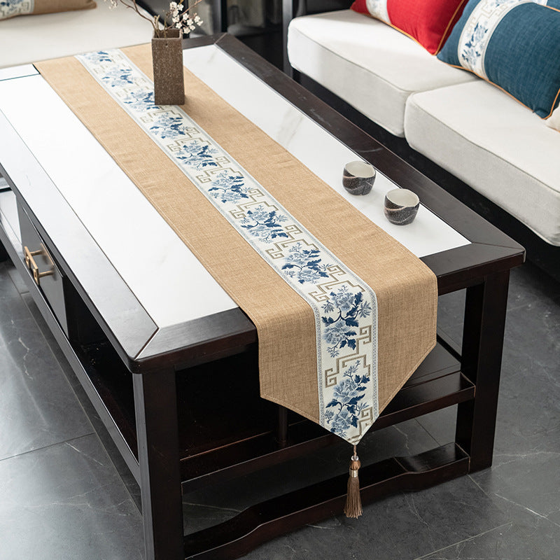 Elegant Floral Embroidered Table Runner