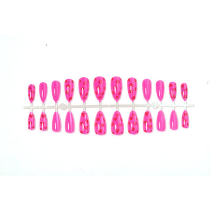 Decorative Press-On Nail Art Set with Heart Patterns Acalora
