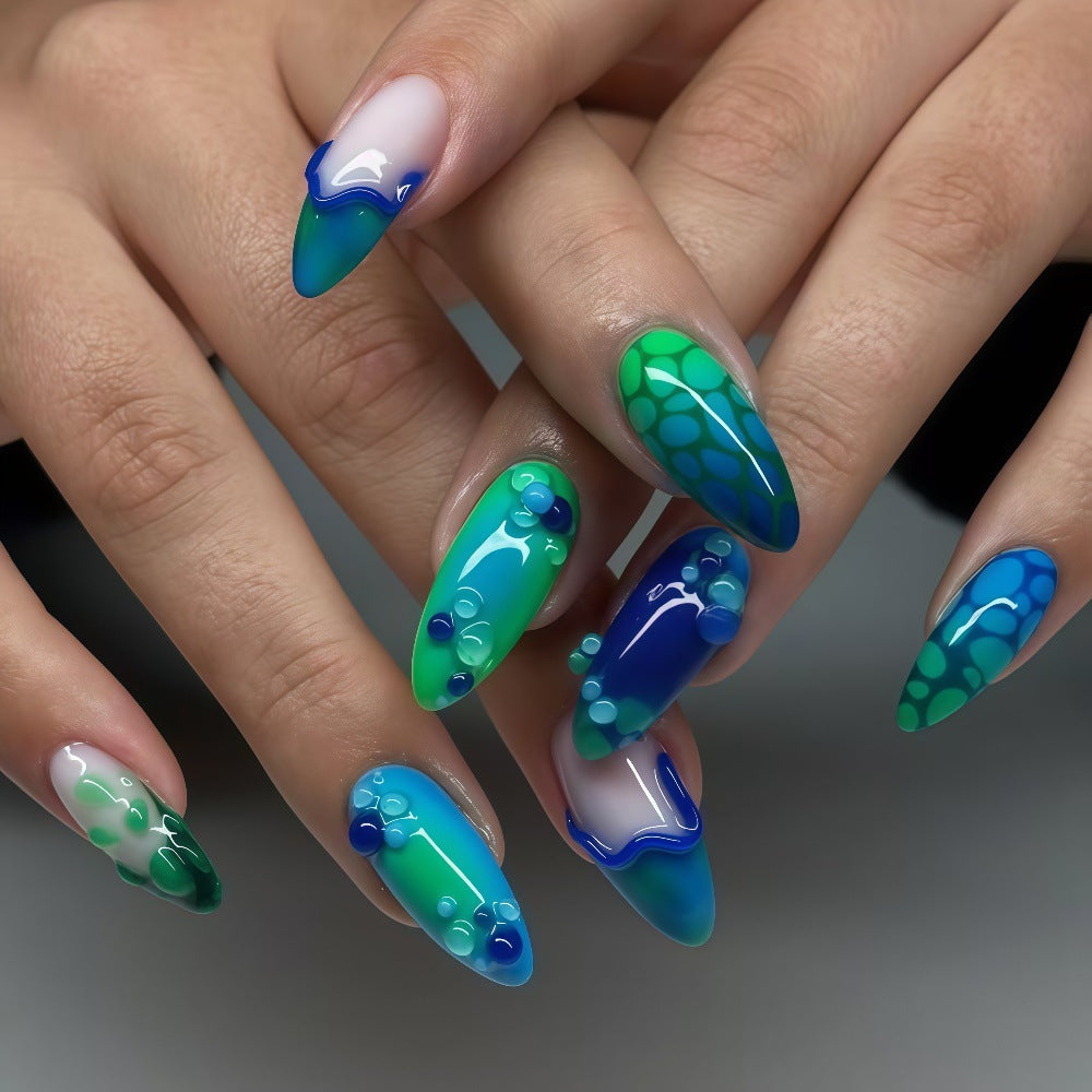 Mermaid Style Artificial Nails Acalora