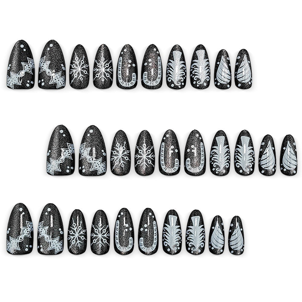 Artificial nails with festive winter design Acalora