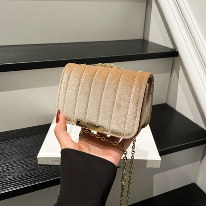 Elegant Quilted Velvet Crossbody Bag Acalora