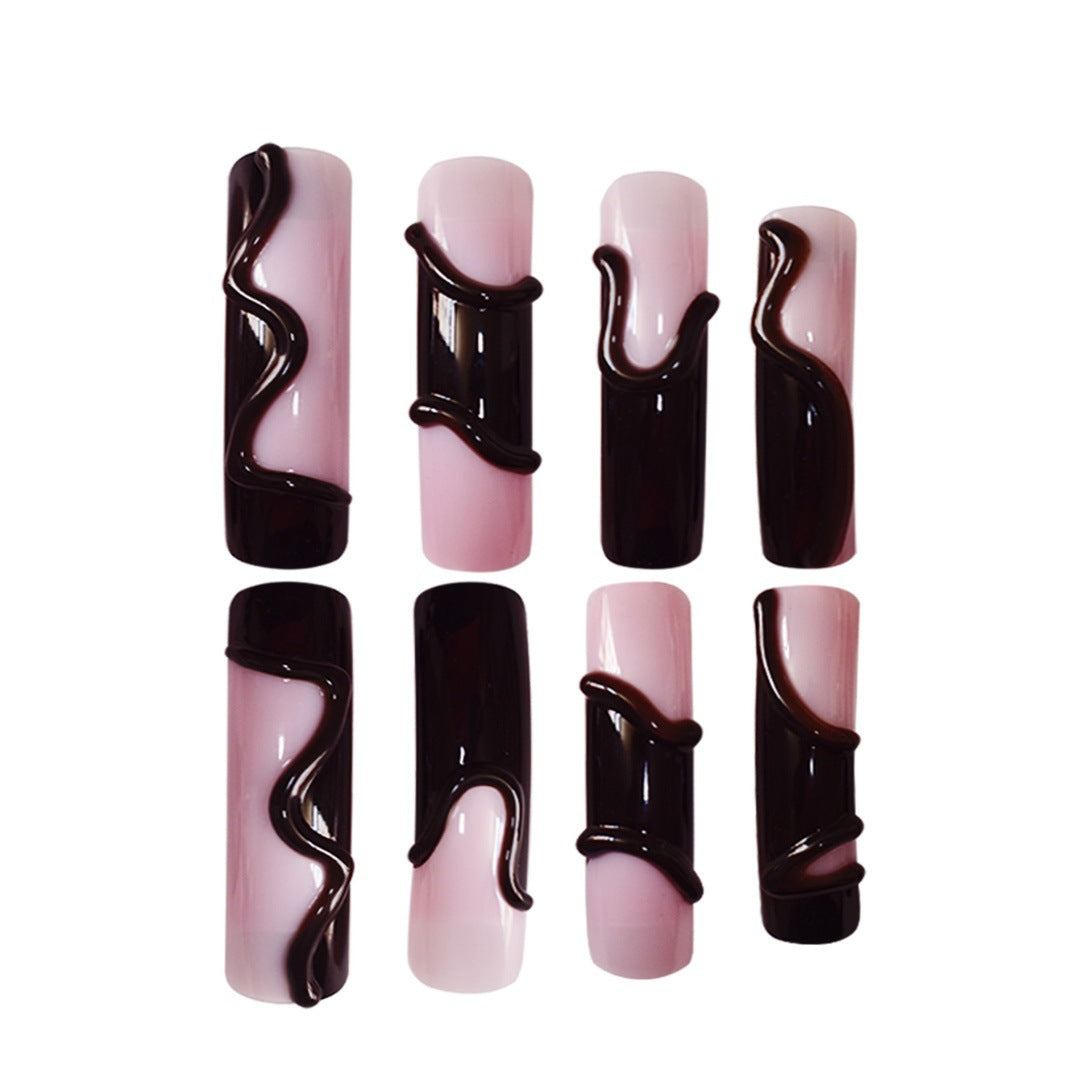 Artistic Press-On Nails with 3D Design Acalora