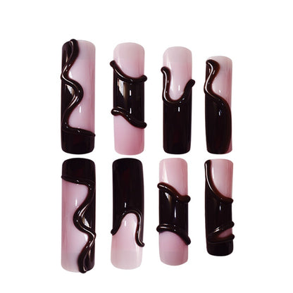 Artistic Press-On Nails with 3D Design Acalora