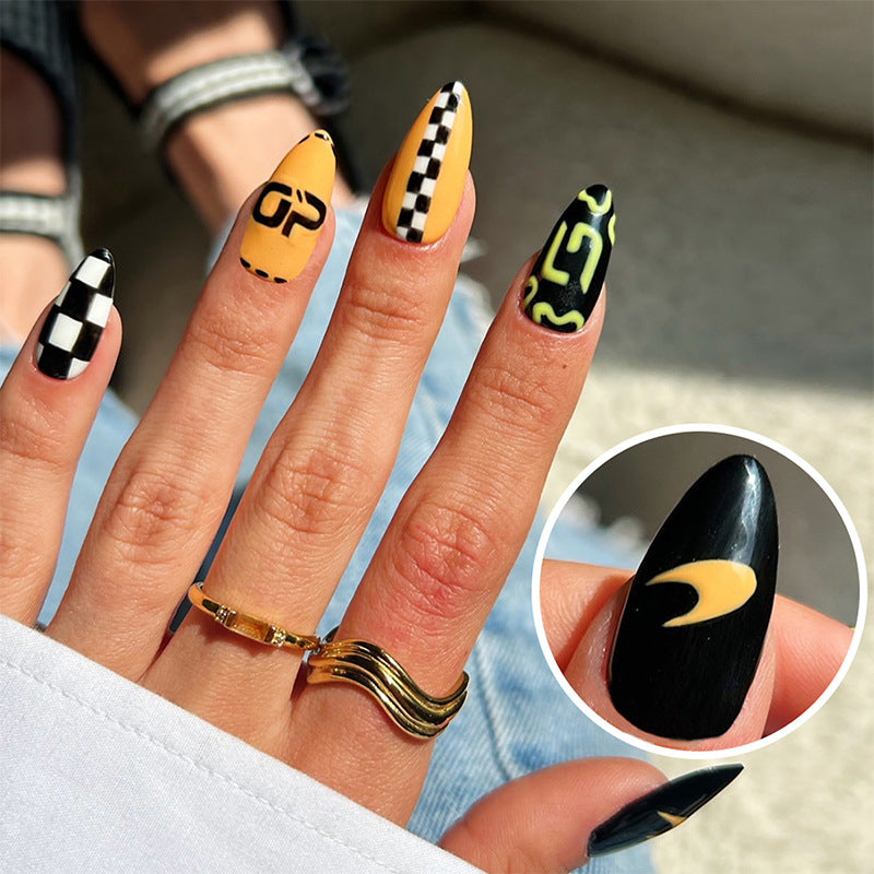 Racing Inspired Press-On Nail Set Acalora