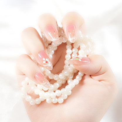 Elegant Floral Tip Press-On Nails Acalora