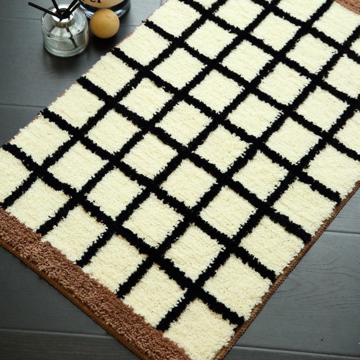 Soft Textured Checkered Area Rug