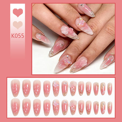Artificial nail set with elegant blooming 3D decorations Acalora 1788236934