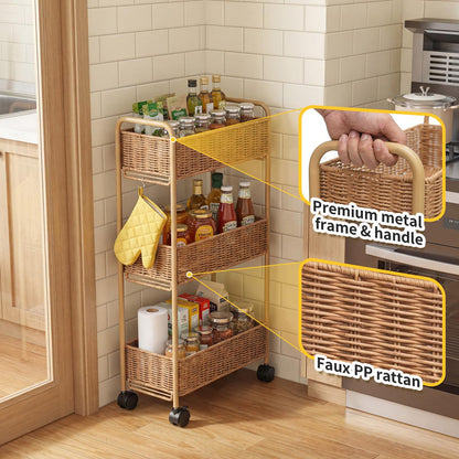 Elegant Storage Basket Made of Natural Rattan Acalora